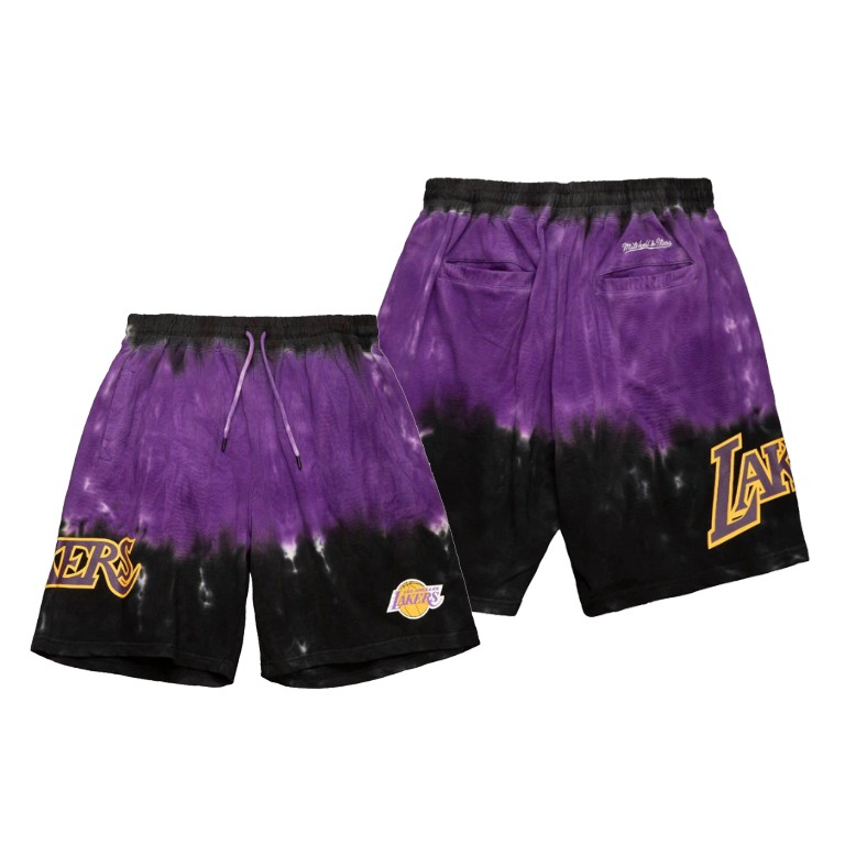 Men's Los Angeles Lakers NBA Tie-Dye Terry Hardwood Classics Purple Basketball Shorts GKI3583OW